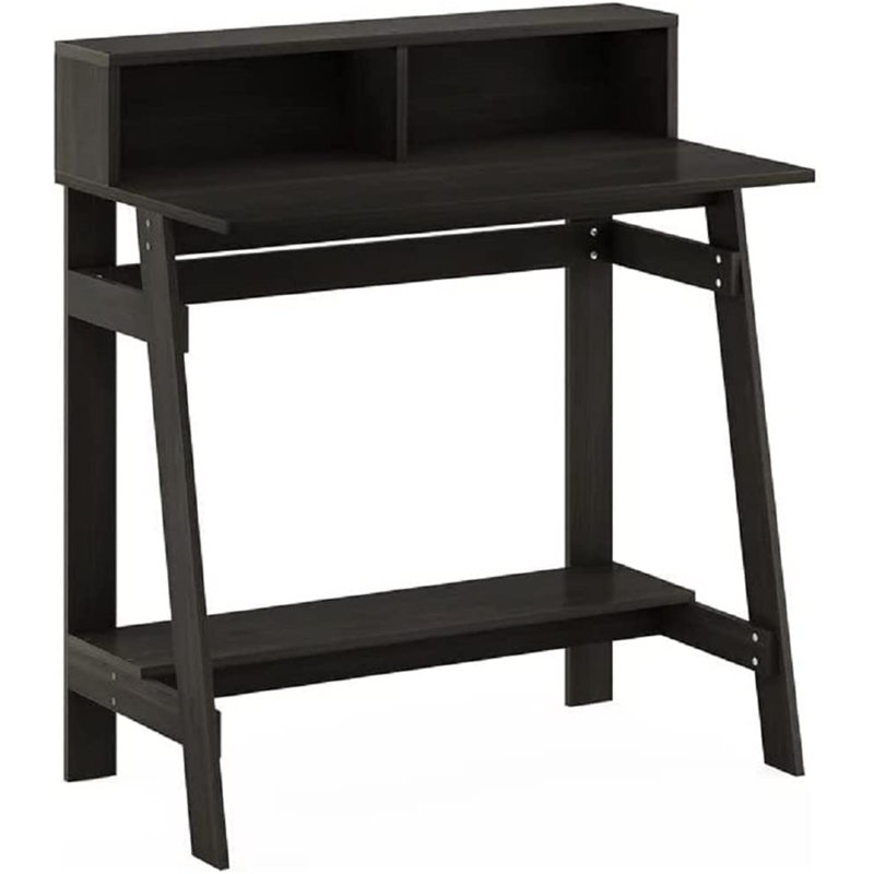 Annie Working Study Desk with Desk Hutch , Black