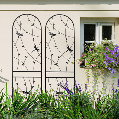 Treillis extérieur antirouille 86,7 "x 19,7", paquet de 2 jardin en métal pour support de plantes 19,7 ", antirouille, objet d'escalade