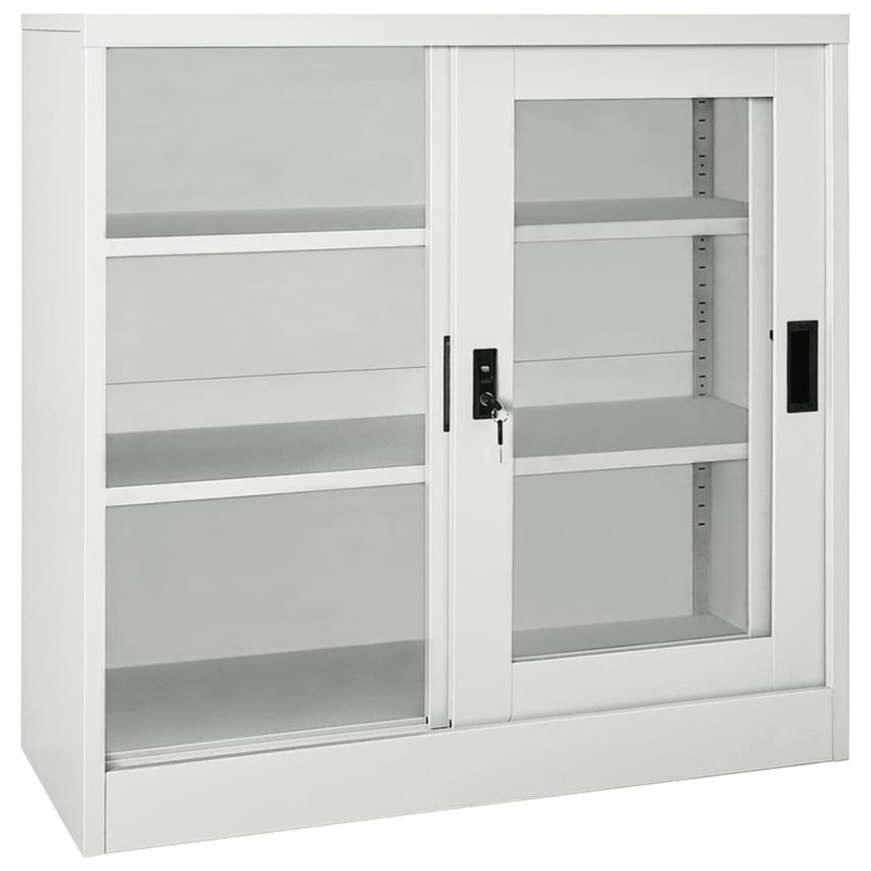 Armoire à porte coulissante 35,4 po x 15,7 po x 35,4 po, gris