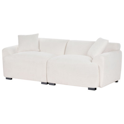 3 Seater Fabric Sofa Beige Takoya