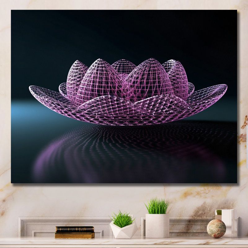Matrice de lotus futuriste sur toile, Toile tendue, H 30 po x l 40 po
