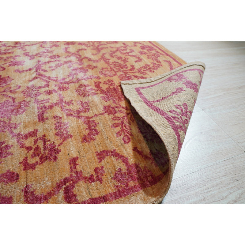 8x10 Red Hand-Knotted Wool Floral Tapestry Classic Traditional Modern Contemporary Carpet Rug