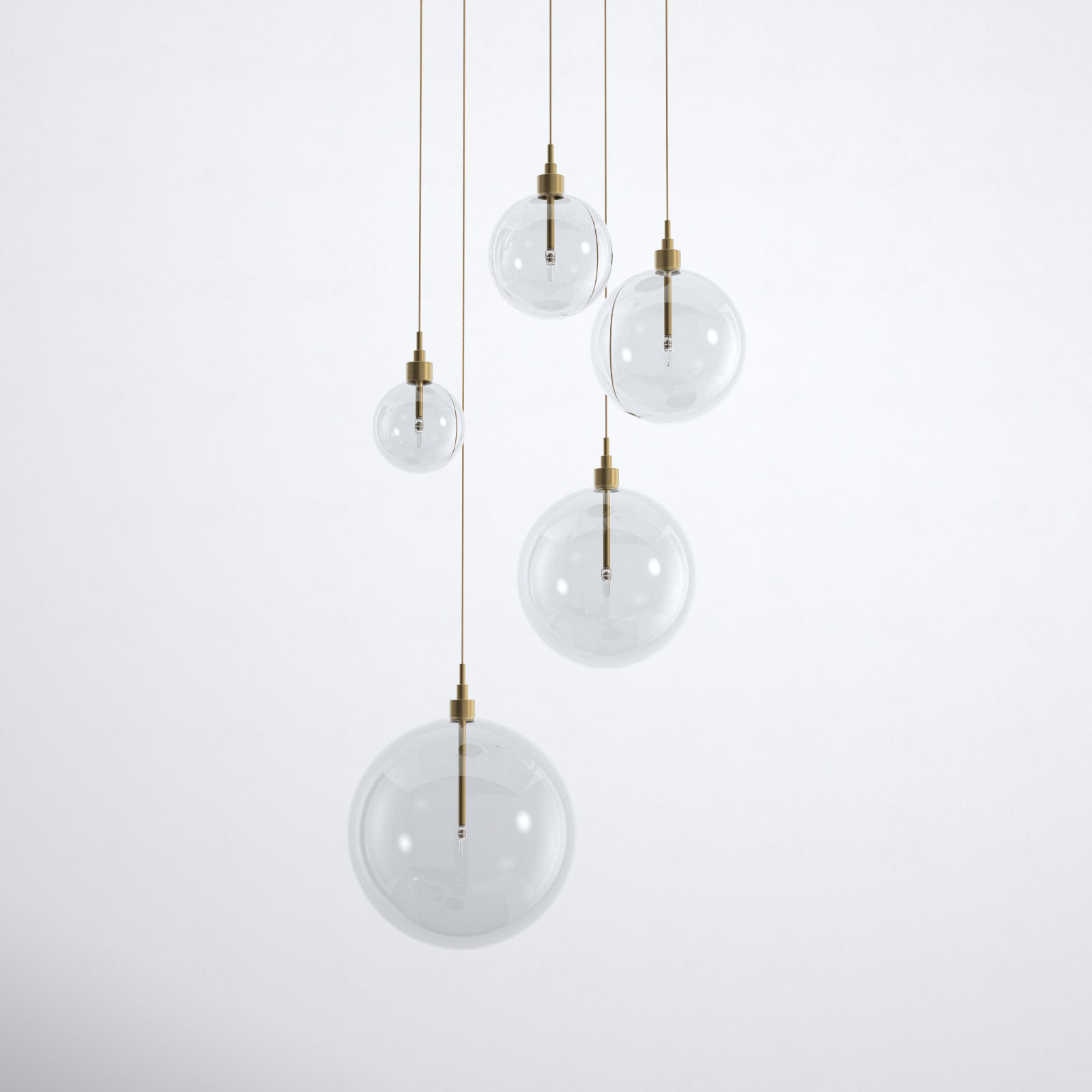 Jensi 5-Light Chandelier, Natural Brass