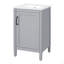 Meuble-lavabo de 20 po avec lavabo en céramique, porte à fermeture douce, tablette réglable en forme de U, support de rangement pour porte, armoire autoportante moderne pour les petites salles de bain