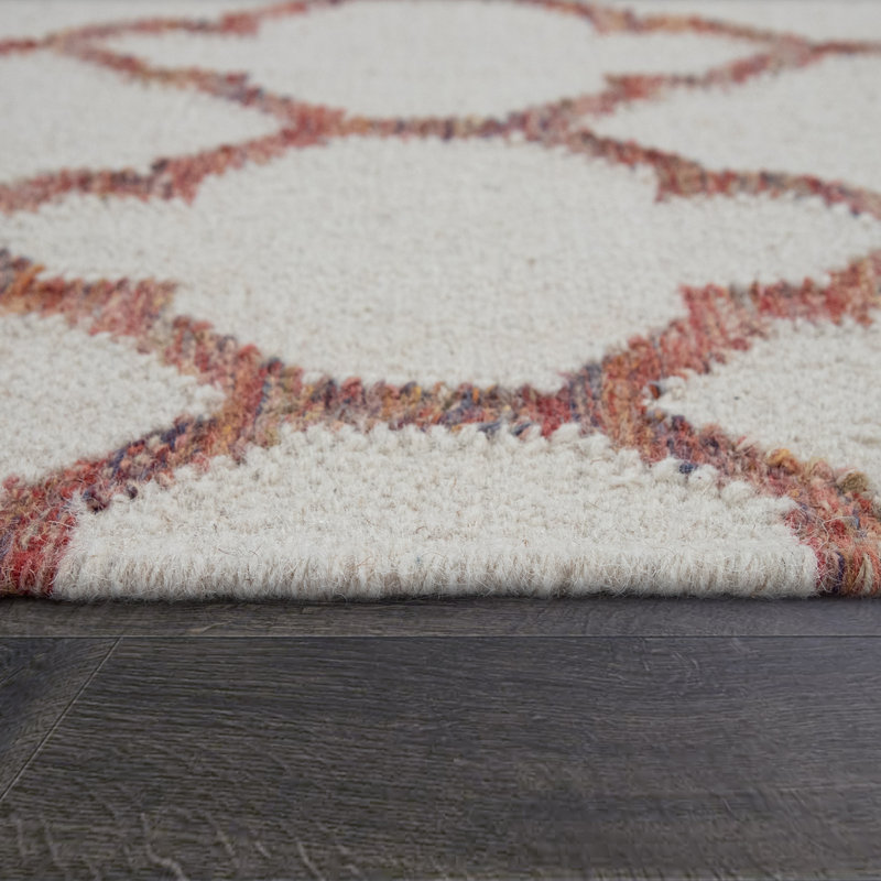 Slaytonville Machine Woven Wool/Cotton Yellow/Grey/Red Rug, Rectangle 120 x 170cm