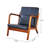 Mid Century black Accent Armchair PU Leather Lounge Chair