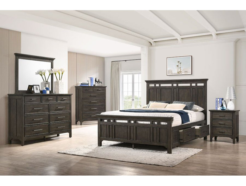 Hawthrone 5 piece King Storage Bed set includes