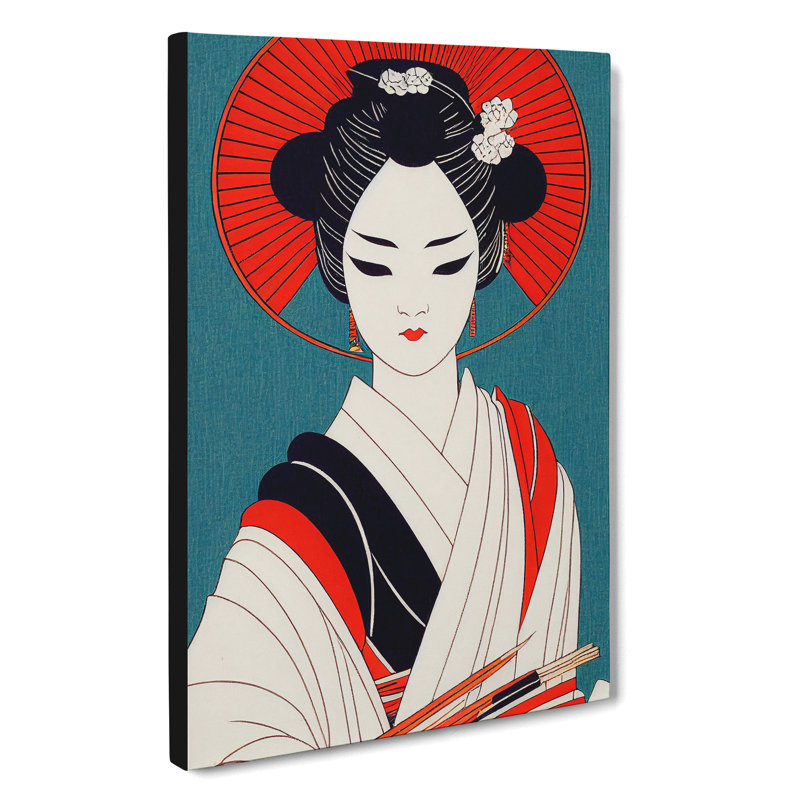 Alluring Geisha - Wall Art, Wrapped Canvas, 60cm H x 40cm W, No Matte