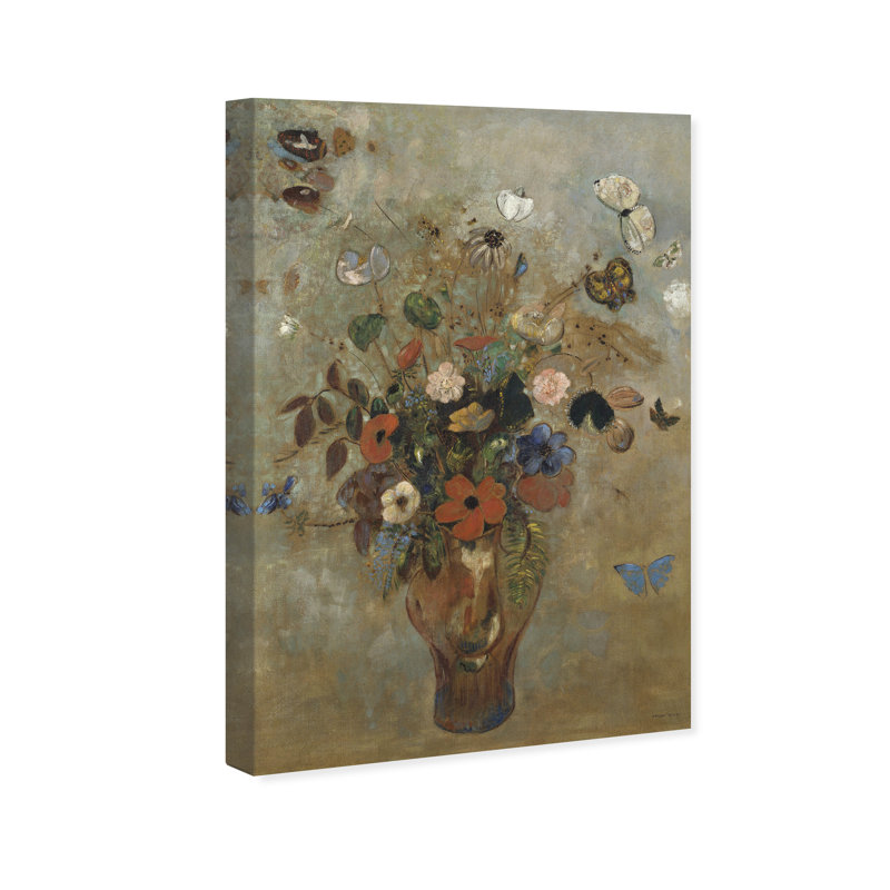 Floral And Botanical " Odilon Redon - Still Life With Flowers " by Oliver Gal Painting Print, 20" H x 30" W x 1.5" D