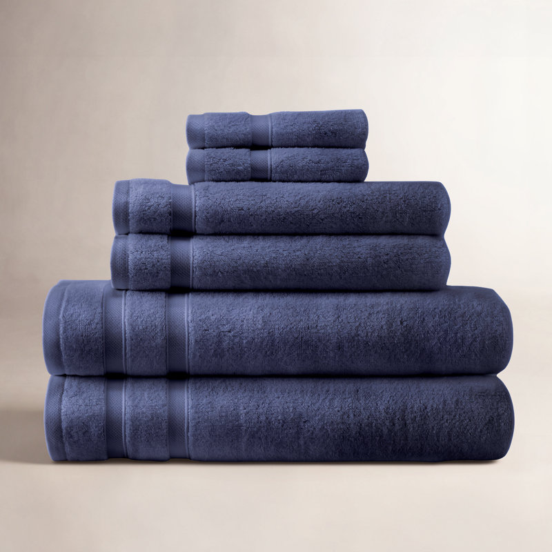 Ensemble de serviettes 6 pièces 100% coton de qualité supérieure Southshore, Bleu marine
