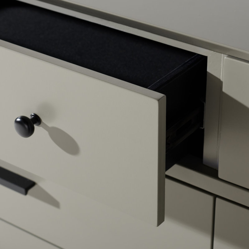 Commode double 6 tiroirs Samuel, Gris foncé