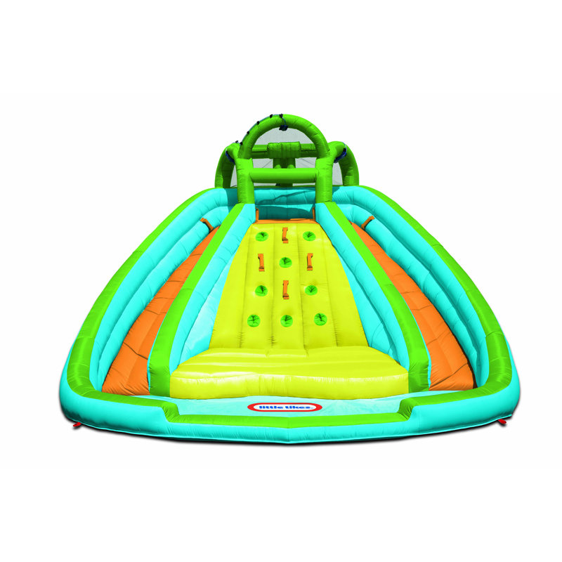 Blue and Yellow Inflatable Water Slide with Blower