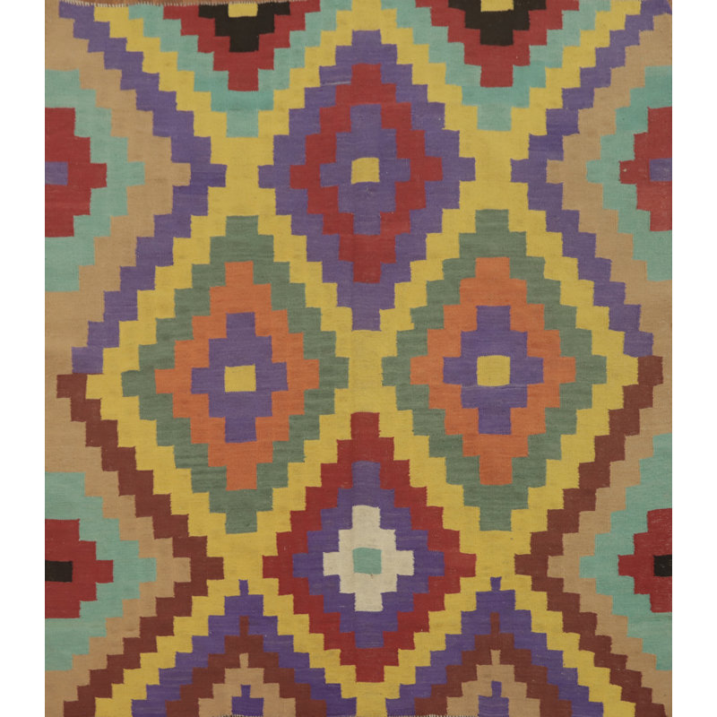 Colorful Square Kilim Wool Oriental Area Rug 6x6