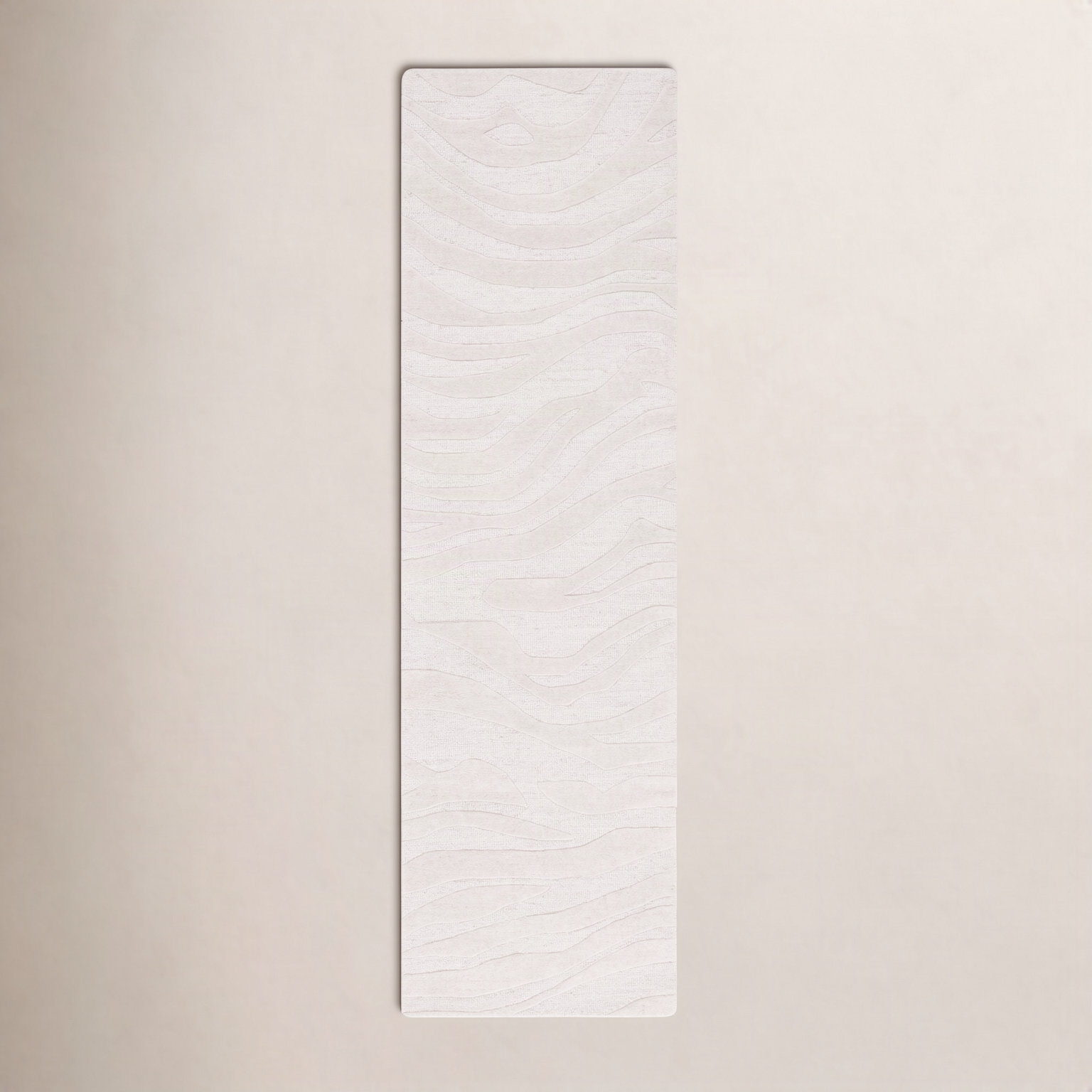 Burleson Ivory Hand-Tufted Abstract Wool Rug, Runner 2'3" x 8'