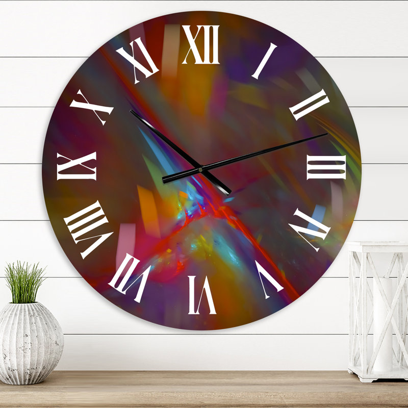Digital Fractal Abstract Oil I - Modern wall clock, Small