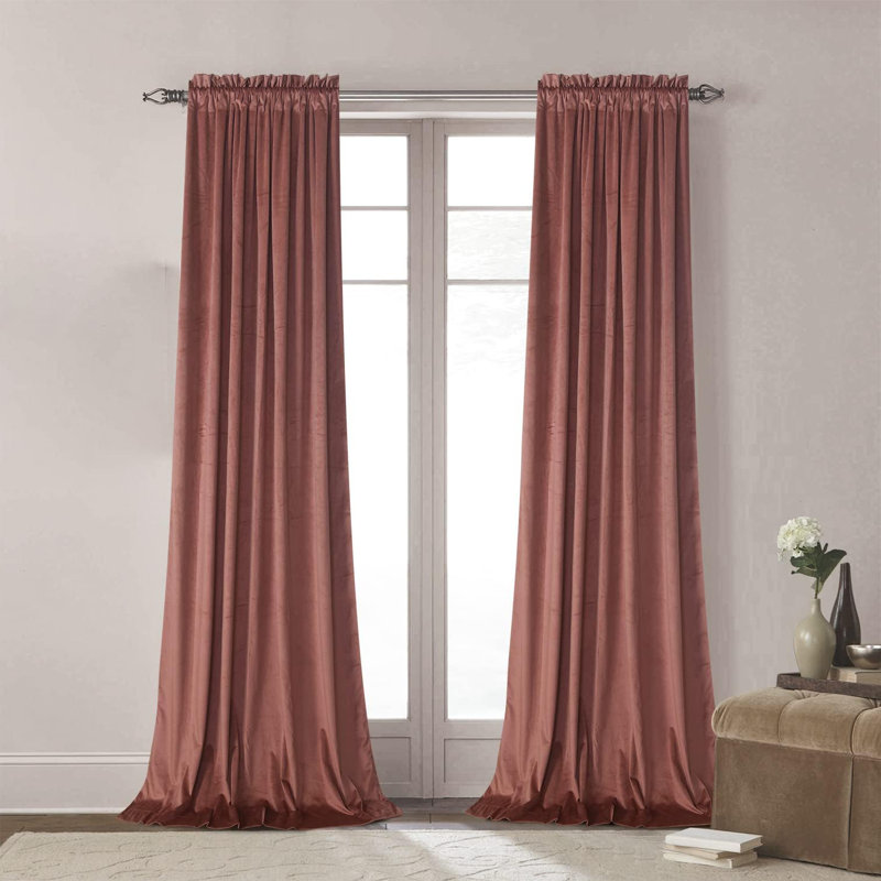 52"W Brick Dust 2 Panels Luxury Decor Blackout Curtains Drapes, 132.08cm Width x 160cm Drop