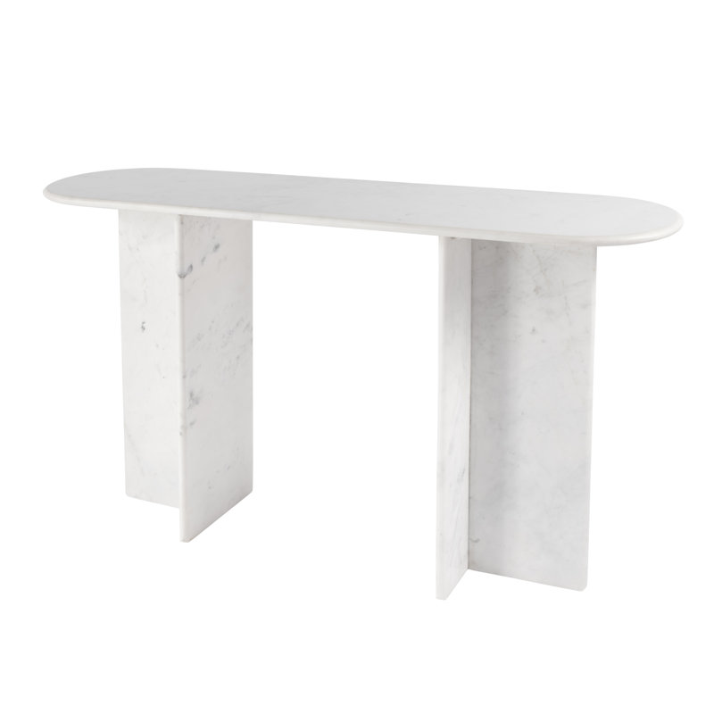 Vienna 54 in. W Rectangular 100% Marble Console/Sofa Table