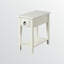 Table d'appoint Jacaranda - finition blanche avec tiroir de rangement, tablette inférieure, pieds droits, table d'appoint polyvalente pour la maison