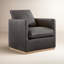 Bobbi Genuine Leather Swivel Armchair-109286172