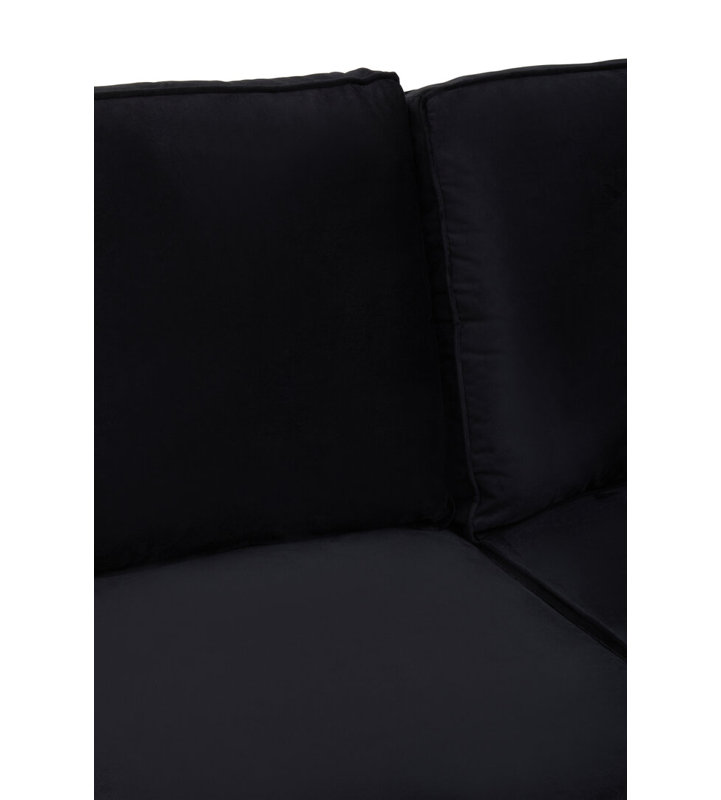 3 Seater Velvet Sofa, Black