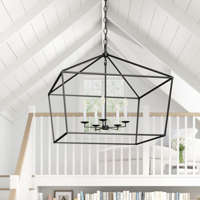 Tari 5-Light Dimmable Geometric Lantern Chandelier 