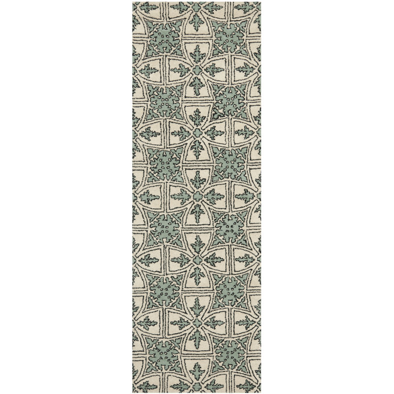 Martelange Hand Tufted Wool Geometric Rug, Runner 2'3" x 7'