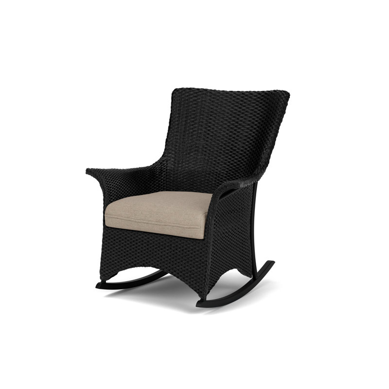 Mandalay Outdoor Rocker Chair, Demo Oatmeal, Ebony
