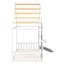 Lit simple avec glissade, bande lumineuse en forme de boule, lit plateforme en bois avec façade, panneau d'ameublement amusant-133474716