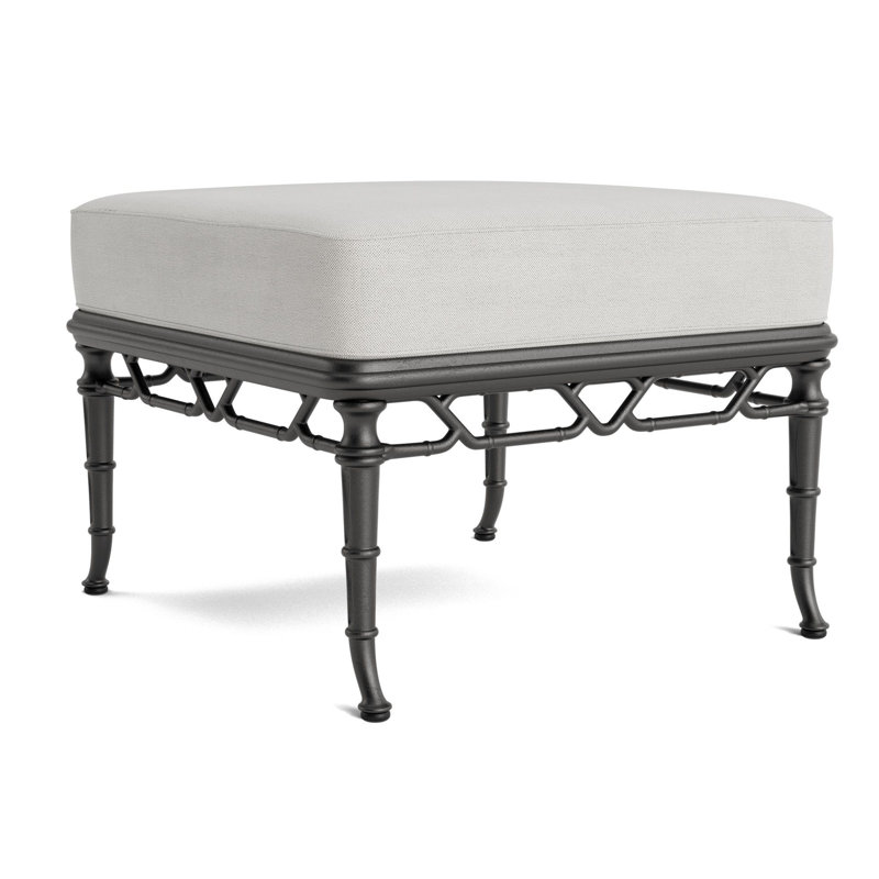 Calcutta Outdoor Ottoman, Textured Pewter, Fushion Dove