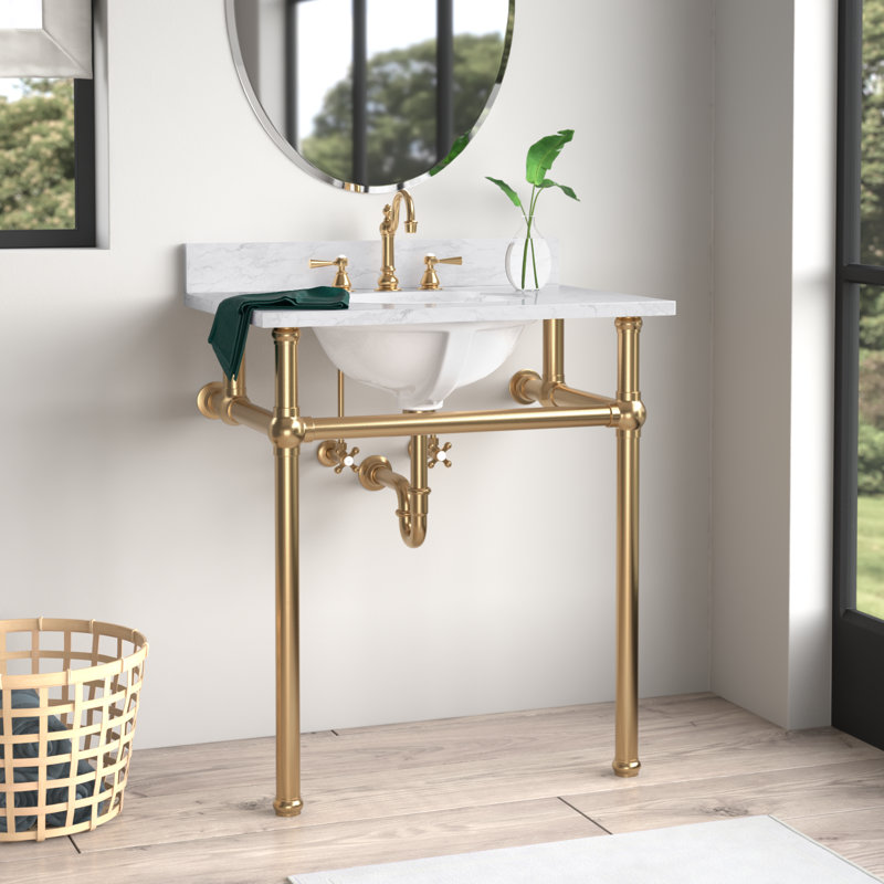 Ensemble de meuble-lavabo simple 30 po Copeland, Laiton satiné, Robinet inclus