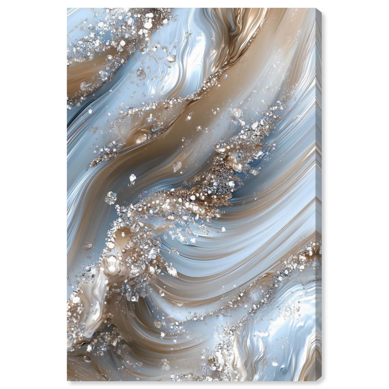 Crystal Ice Storm , H 15 po x l 10 po, Toile tendue avec châssis