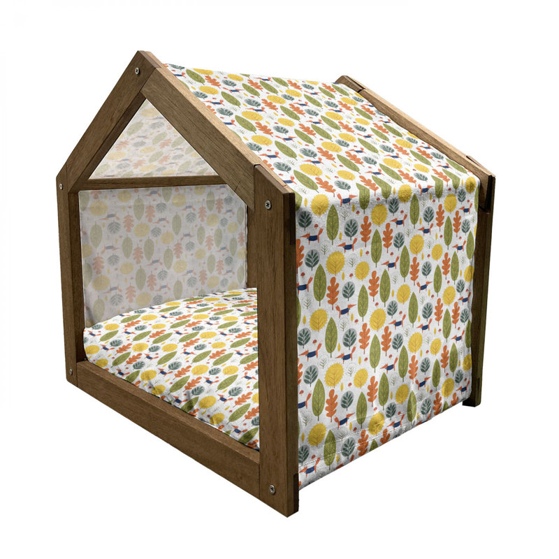 Niche pour chien en bois brun, H 22,44 po x l 23,62 po x P 17,72 po