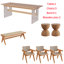 Rectangular suspended acrylic dining table set