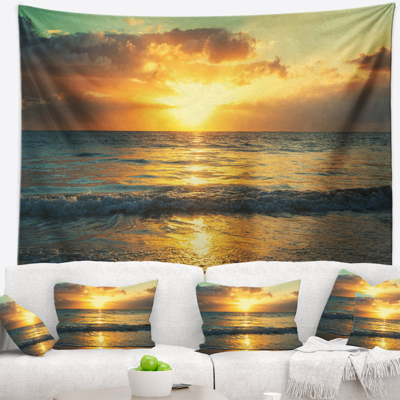 Tapisserie panoramique mer et ciel, H 50 po x l 60 po