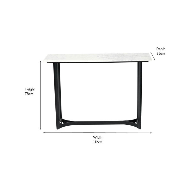 Vitiello 112cm Marble Top Console Table