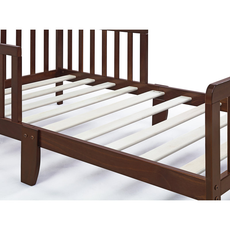 Exzavier Solid Wood Open-Frame Bed, Walnut