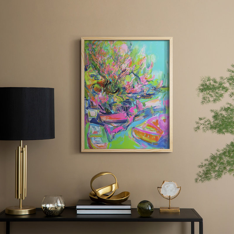 «FLORAL Series», reproduction encadrée en bois massif, H 11 po x l 9 po