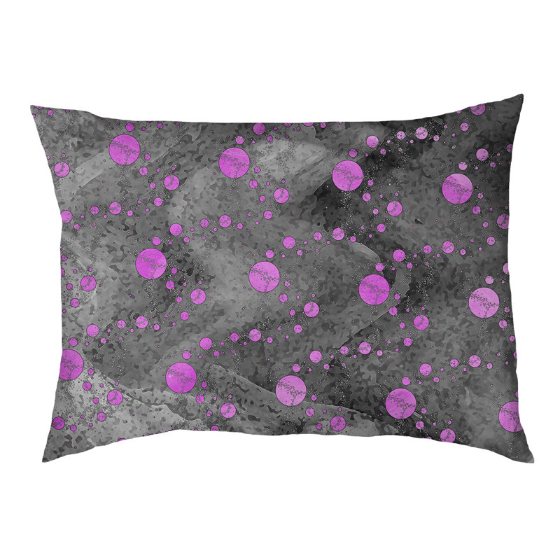 Coussin d'extérieur pour chien Byrge Planets Stars, Moyen (L 29,5 po x P19,5 po x H 9,5 po), Violet / noir