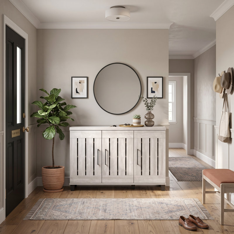 Banos 16 Pair Shoe Storage Cabinet, Dusty Gray Oak