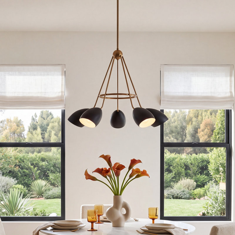 Harlan 5-Light Chandelier, Midnight Black