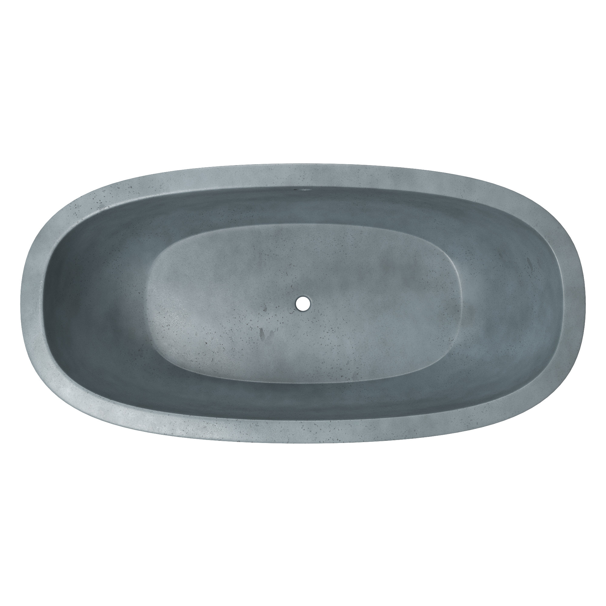 Avalon NativeStone Concrete Freestanding Oval Soaking Bathtub, 23" H x 36" W x 72" L, Ocean