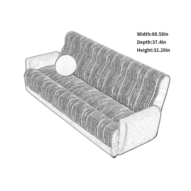 Canapé Retro Creative, 3, 32.28" H x 88.58" W x 37.4" D