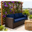 Canapé d'extérieur 3 places, structure en acier galvanisé, sièges rembourrés confortables, housses amovibles, idéal pour piscine et terrasse, tissage à la main, acier, dossier souple.