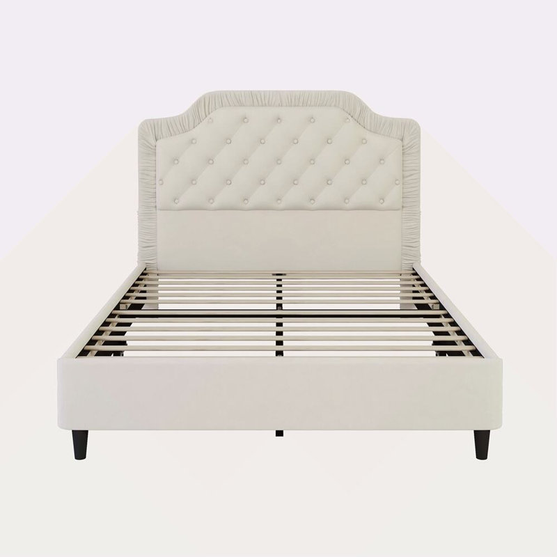 Lit tapissier Ellefson, Lit double, Blanc