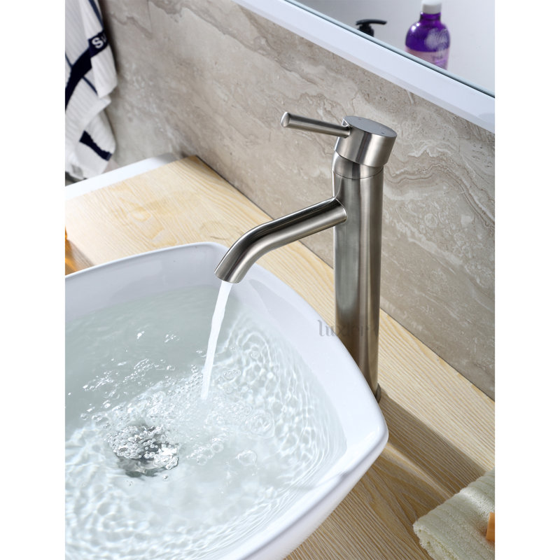 Robinet de salle de bain vasque avec bonde, Nickel brossé