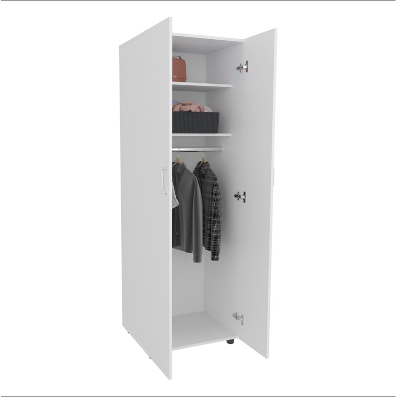 Armoire Aurora, deux tablettes intérieures, tringle, porte double,