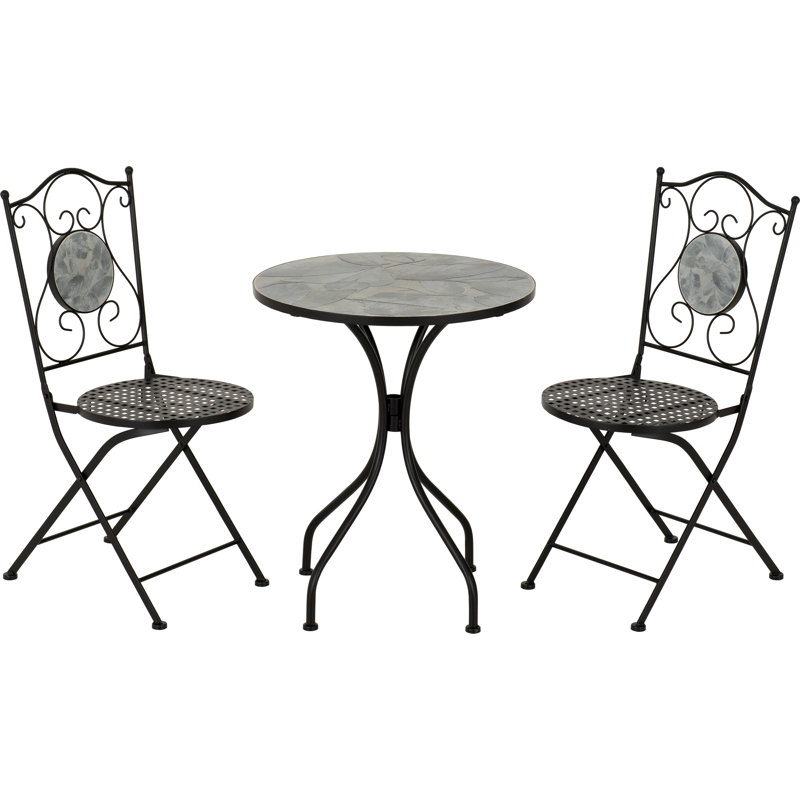 Tito 2 - Person Patio Dining Set, Black/Organic