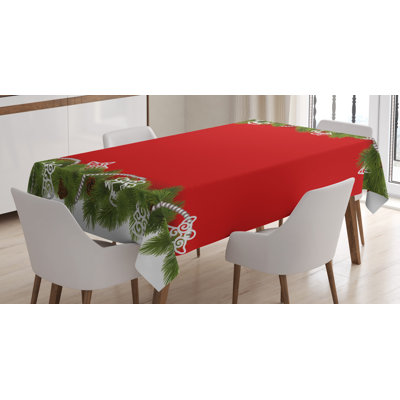 Noel Time Celebratory Spiral Ornament Coniferous Spruce Angel Tablecloth