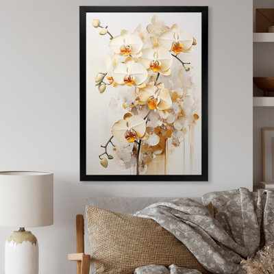 Fleur d'orchidée beige et or II