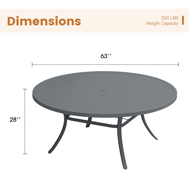 Table de salle à manger 63 ", Gris